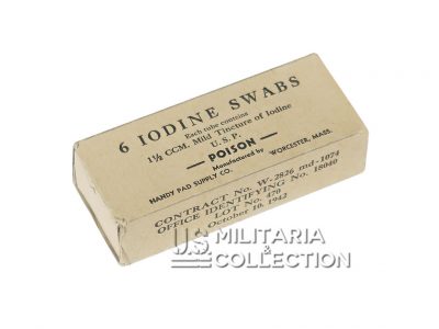 Boite tampons teinture d'iode, Handy Pad Supply Co., 1942
