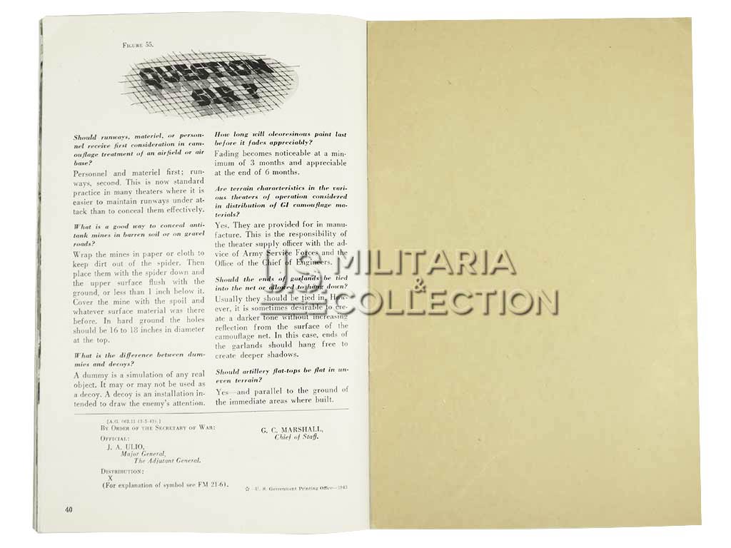 Manuel Technique de Camouflage 1943, TM 5-267