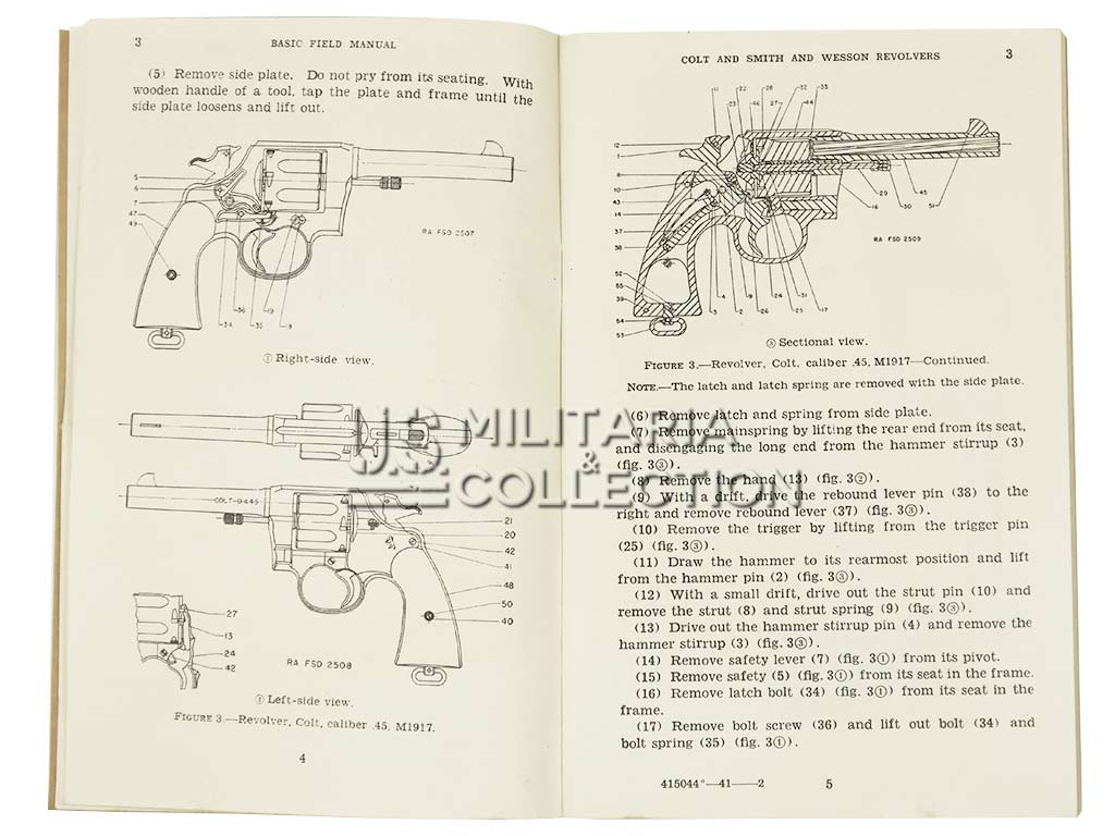 Manuel Technique FM 23-36, Revolver Colt .45