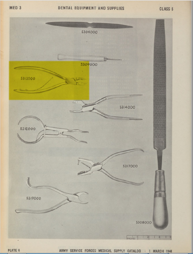 Pince dentiste, US Medical Department, Item n°5313600