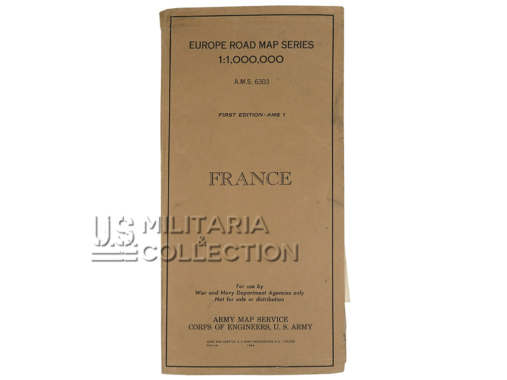 Carte US ARMY France, 1944. Road Map Series