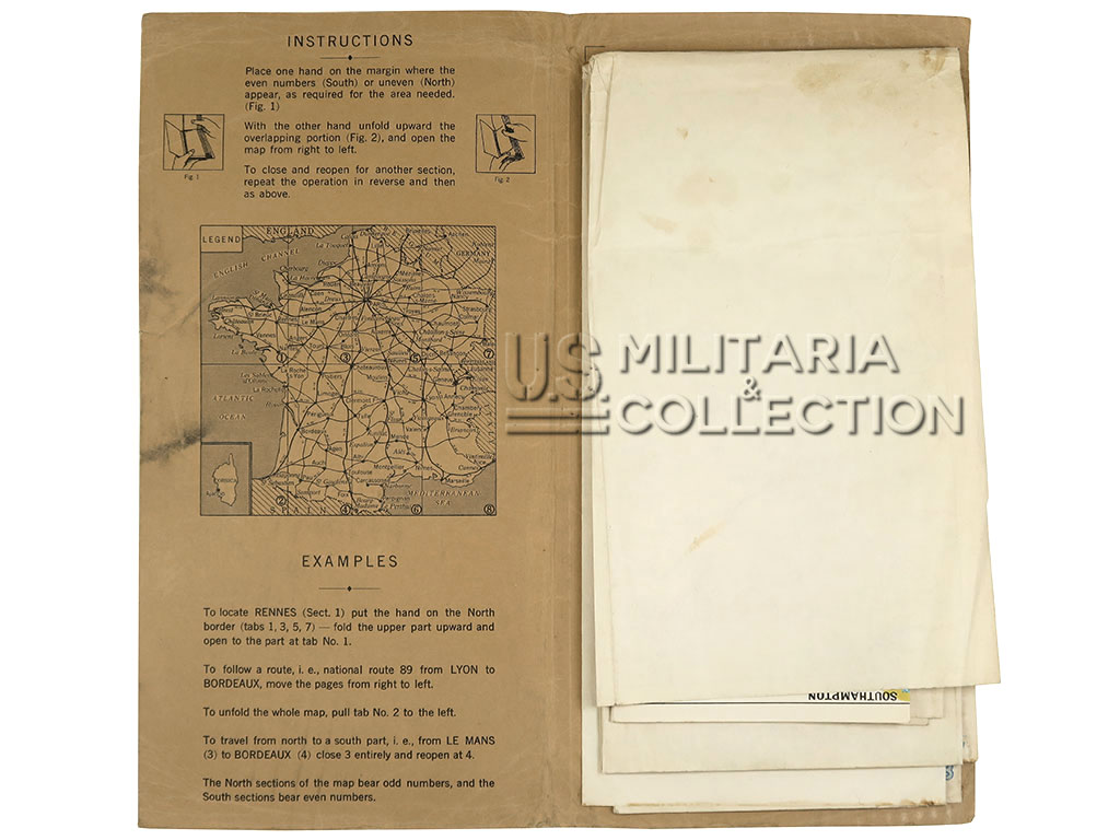Carte US ARMY France, 1944. Road Map Series
