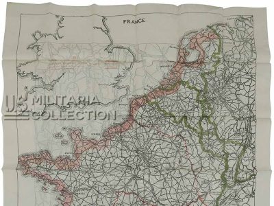 Carte d'évasion en soie, France/Germany, type Bartholomew