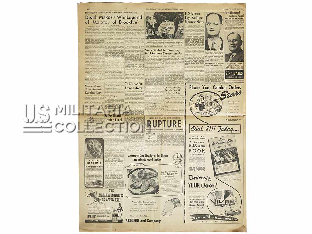 Journal, The Tulsa Tribune, Oklahoma, 6 juin 1944