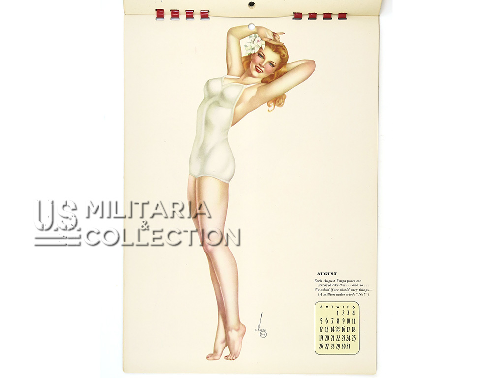 Calendrier, Varga, Pin-up, 1945, neuf de stock, et son enveloppe