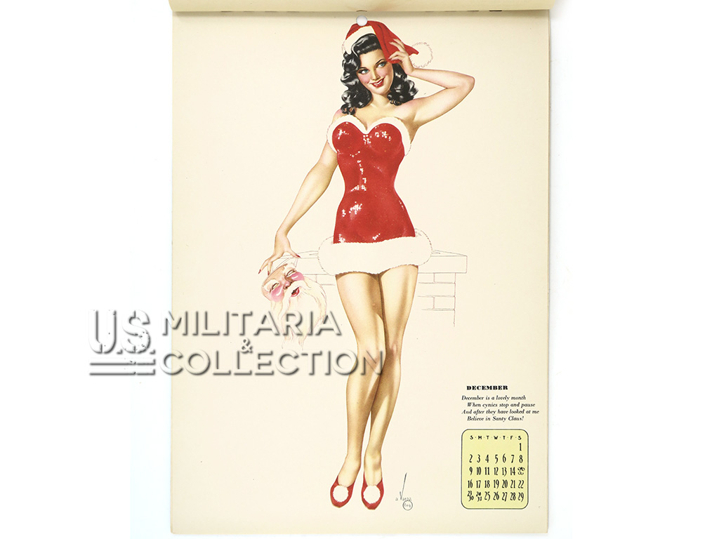Calendrier, Varga, Pin-up, 1945, neuf de stock, et son enveloppe
