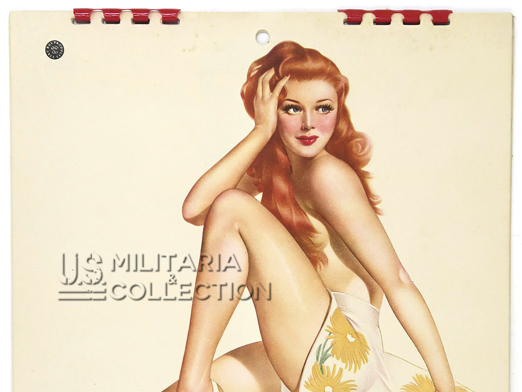 Calendrier, Varga, Pin-up, 1945, neuf de stock, et son enveloppe