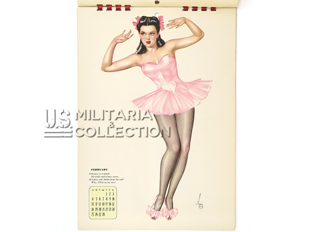 Calendrier, Varga, Pin-up, 1945, neuf de stock, et son enveloppe