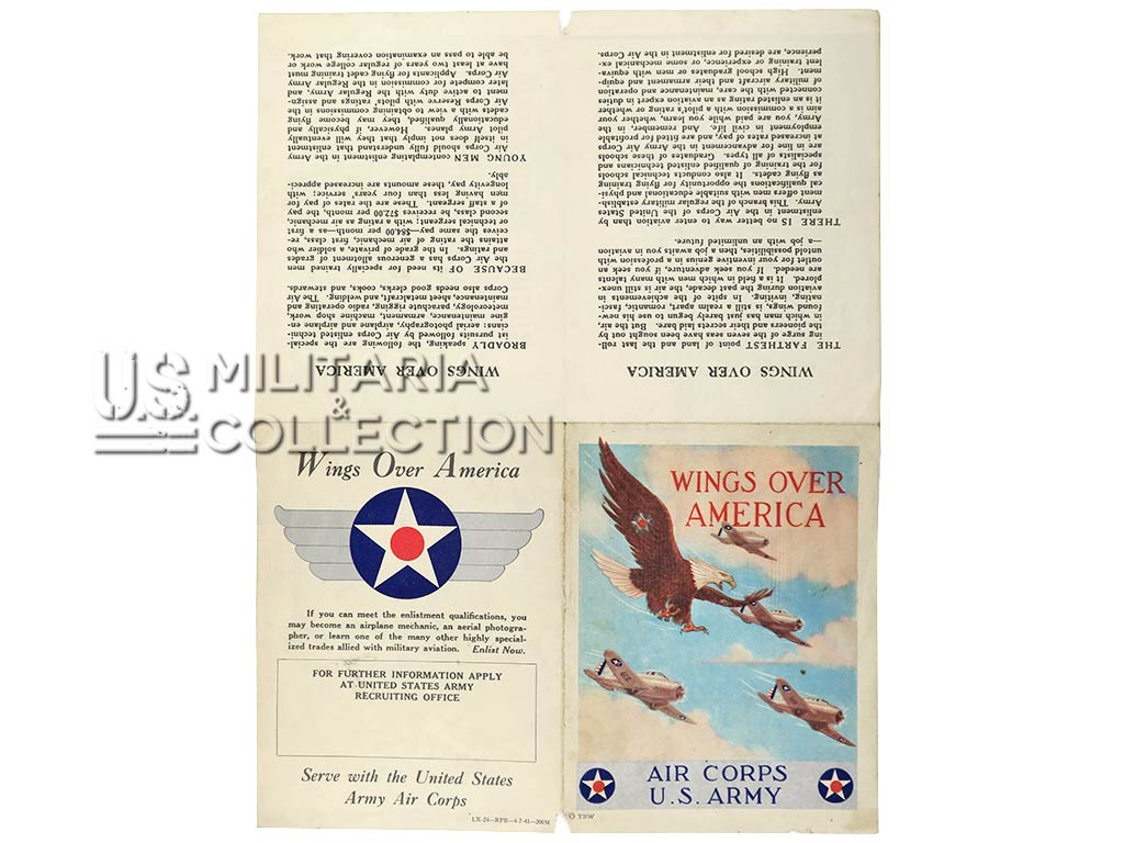 Brochure, US Army Air Corps, Wings Over America