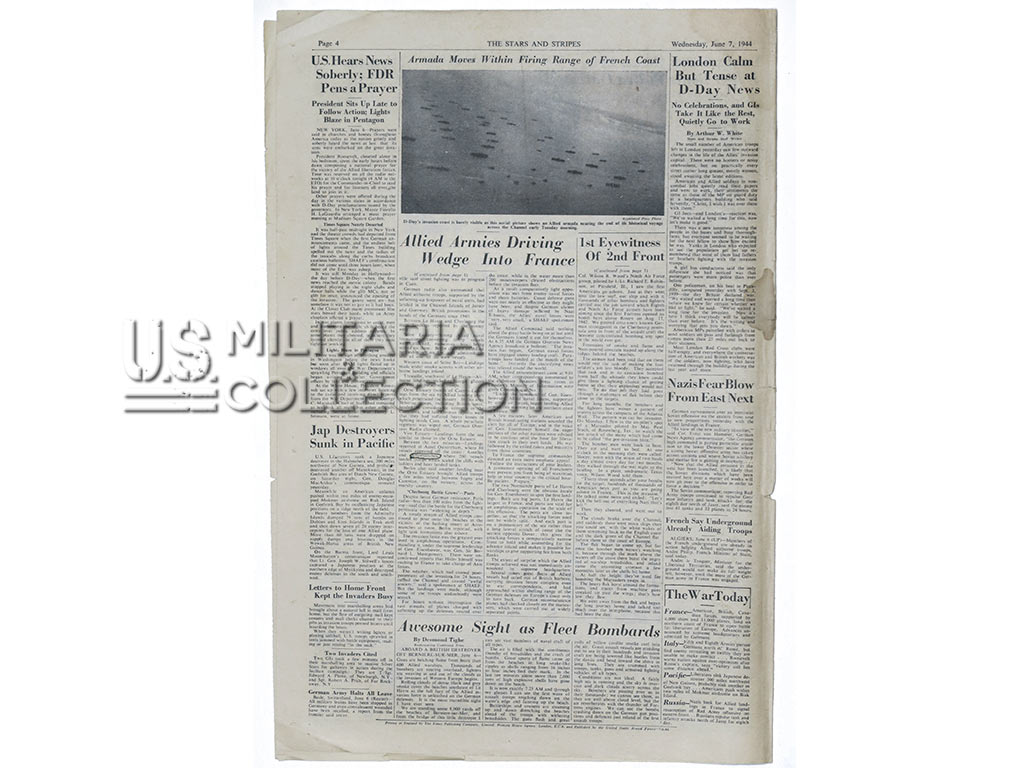 Journal The Stars and Stripes, Londres, 7 juin 1944