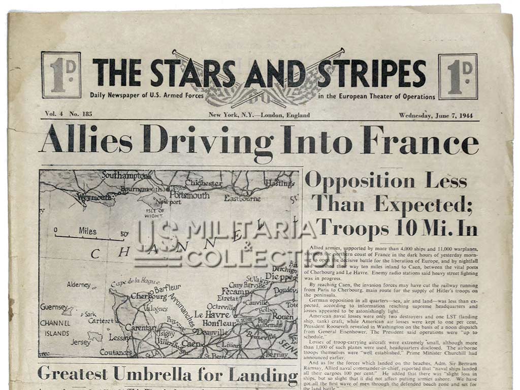 Journal The Stars and Stripes, Londres, 7 juin 1944