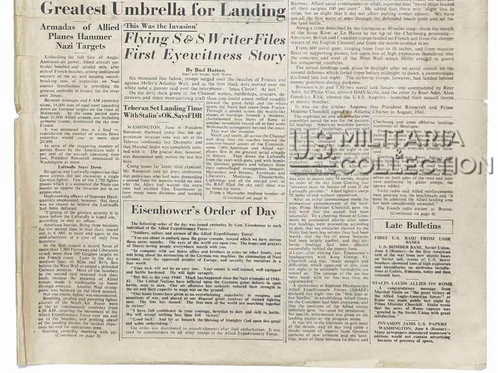 Journal The Stars and Stripes, Londres, 7 juin 1944