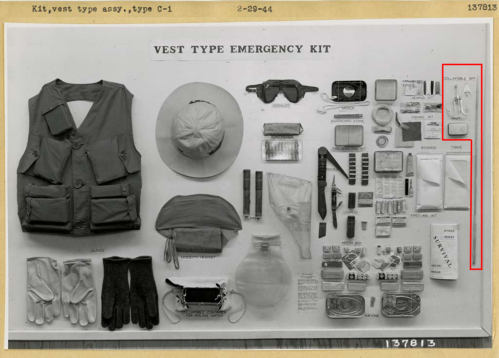 Kit de Survie, pêche, Veste C-1, USAAF