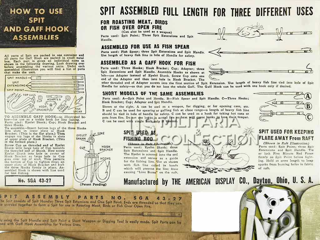 Kit de Survie, pêche, Veste C-1, USAAF