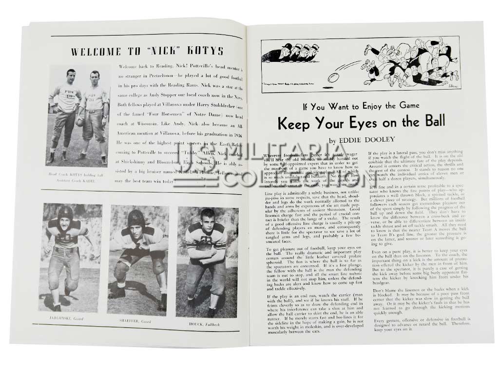 Programme patriotique Football Américain, "Souvenir Program", daté 1944