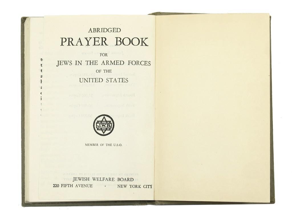 Livret de prières, pour soldats juifs, Armed Forces of the United States