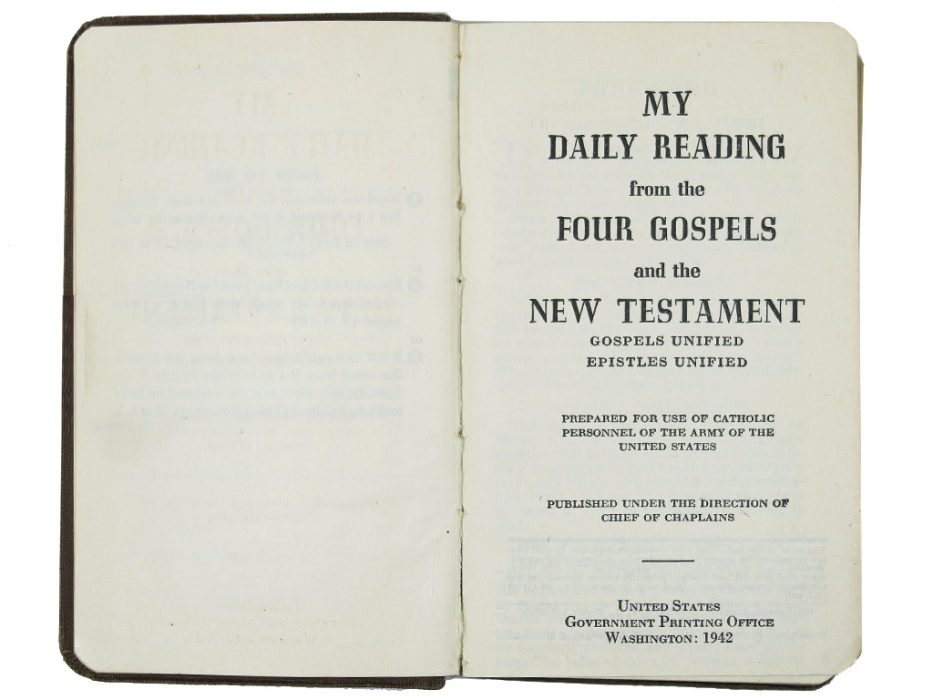 Nouveau Testament, US Army, Roman Catholic Version, 1942