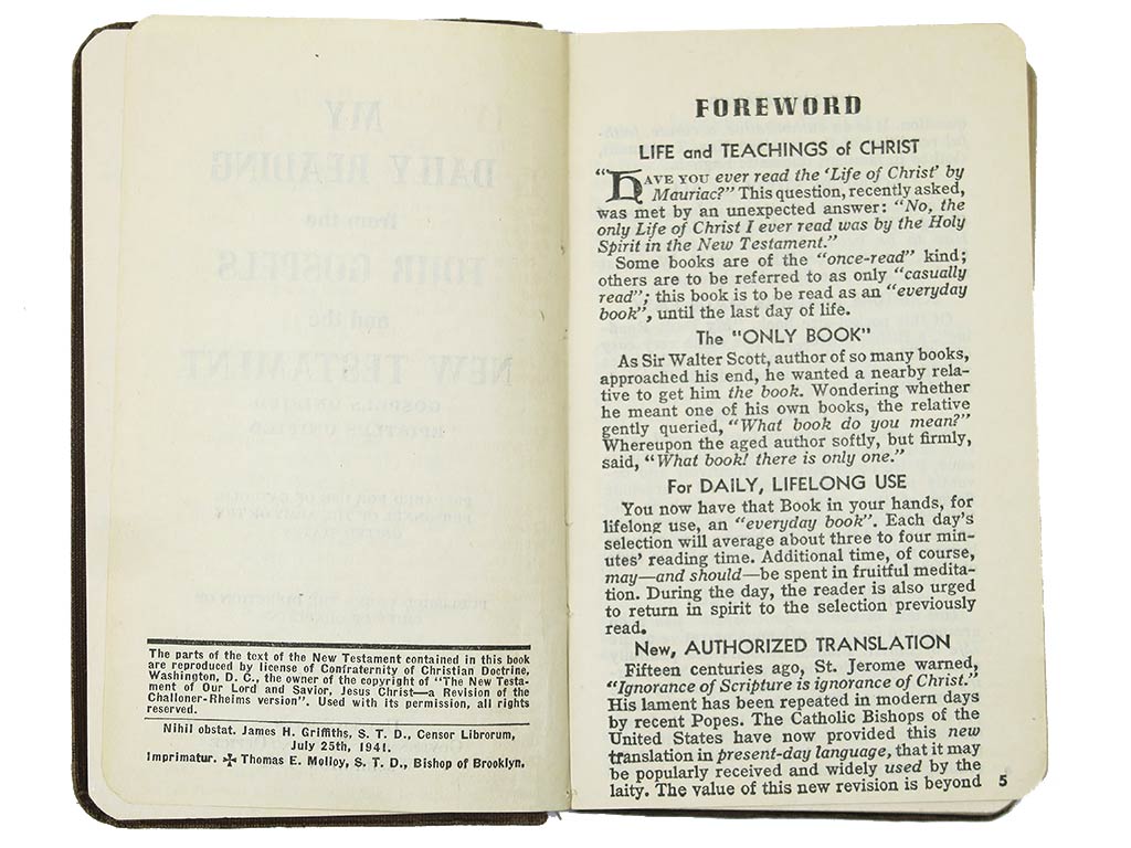 Nouveau Testament, US Army, Roman Catholic Version, 1942