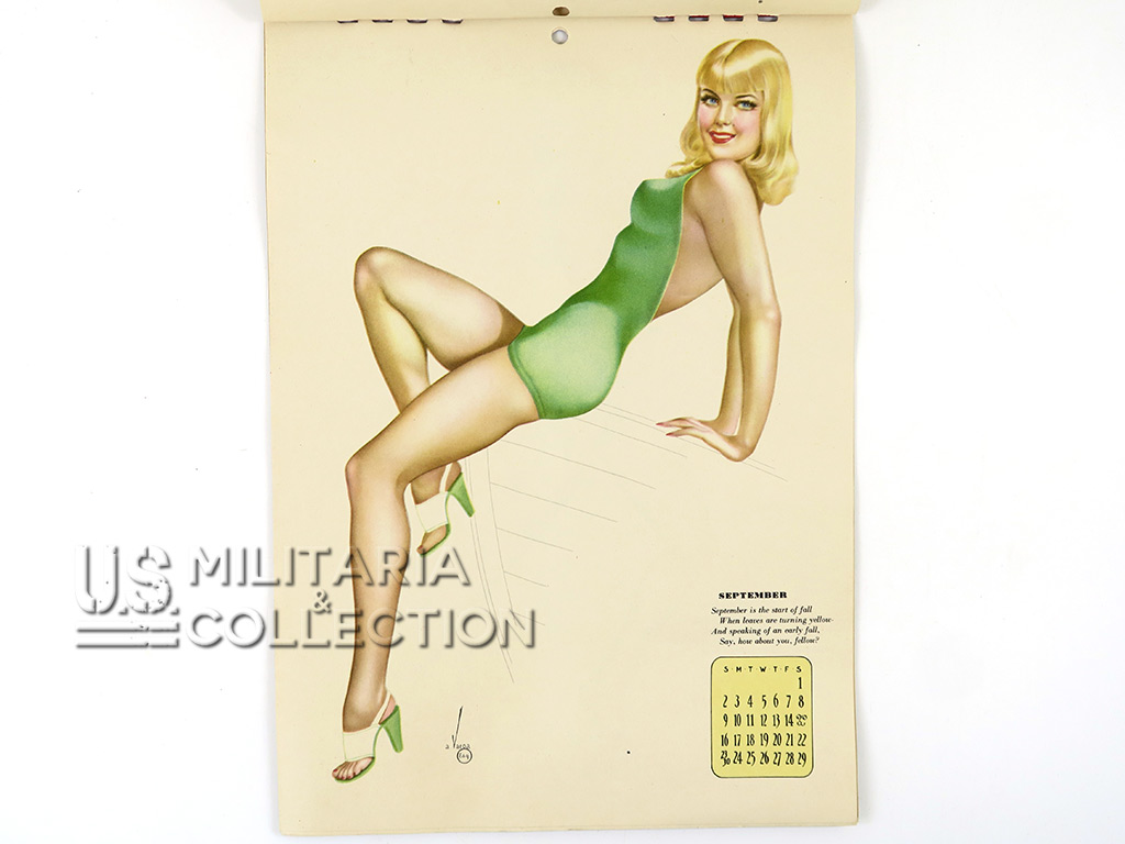 Calendrier Pin-Up Alberto Vargas Esquire 1945 + enveloppe