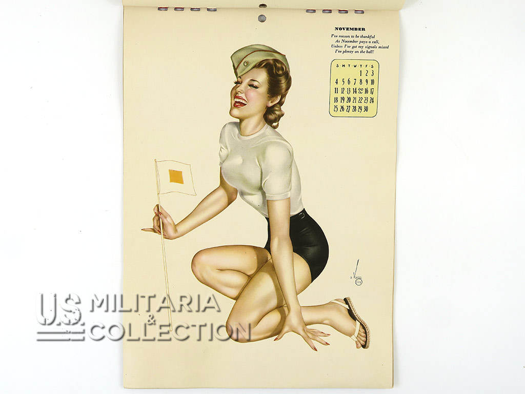 Calendrier Pin-Up Alberto Vargas Esquire 1945 + enveloppe
