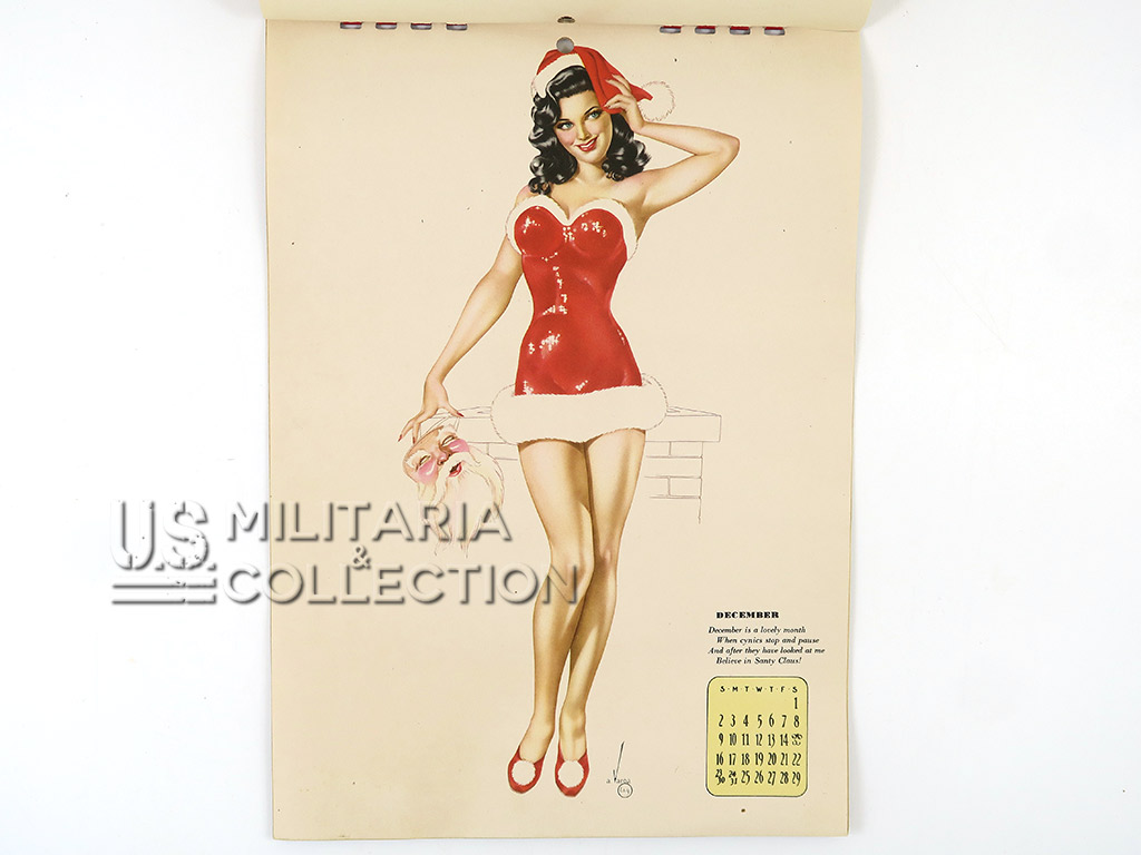 Calendrier Pin-Up Alberto Vargas Esquire 1945 + enveloppe
