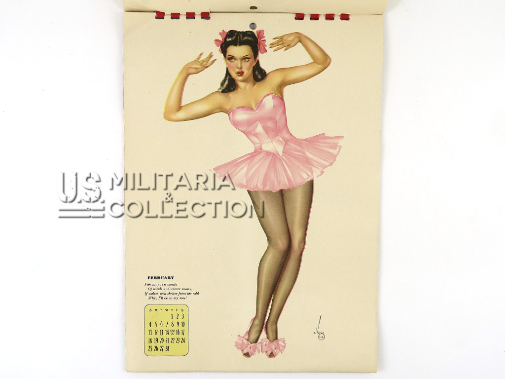 Calendrier Pin-Up Alberto Vargas Esquire 1945 + enveloppe