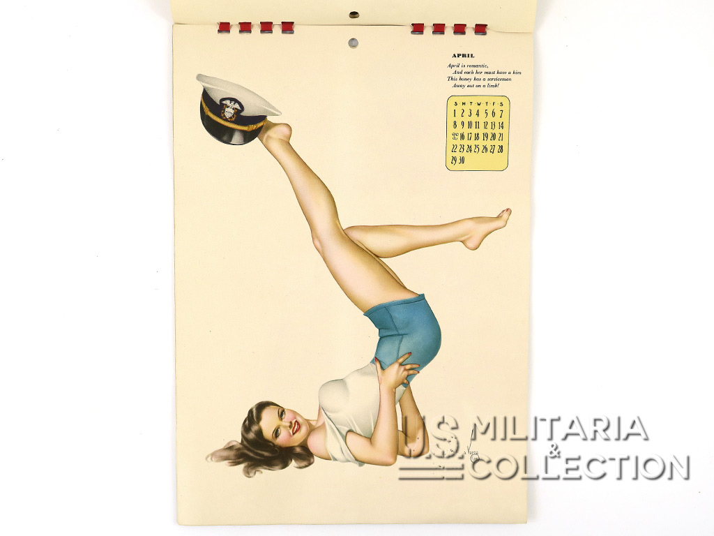 Calendrier Pin-Up Alberto Vargas Esquire 1945 + enveloppe