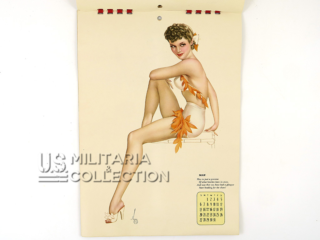 Calendrier Pin-Up Alberto Vargas Esquire 1945 + enveloppe