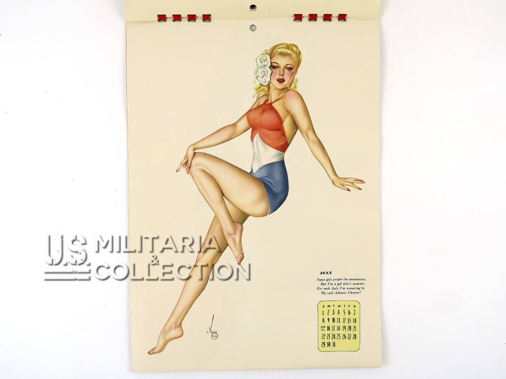 Calendrier Pin-Up Alberto Vargas Esquire 1945 + enveloppe