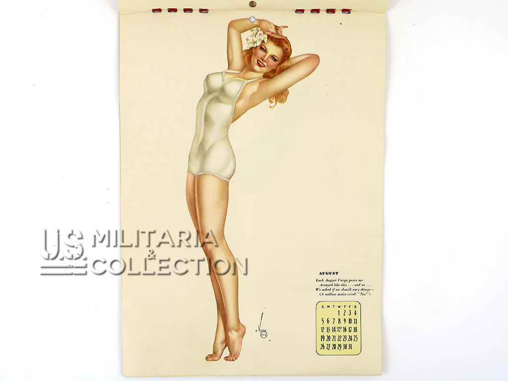 Calendrier Pin-Up Alberto Vargas Esquire 1945 + enveloppe