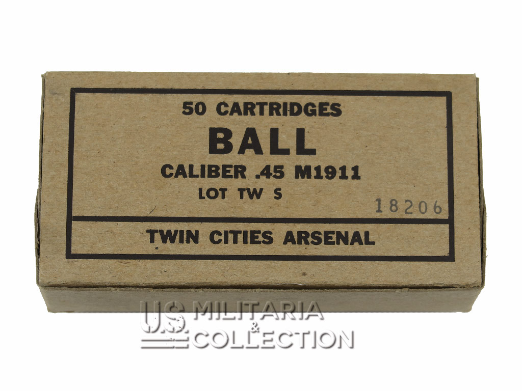 Boîte de cartouches Colt 1911 .45 ACP, Twin Cities Arsenal, US WW2