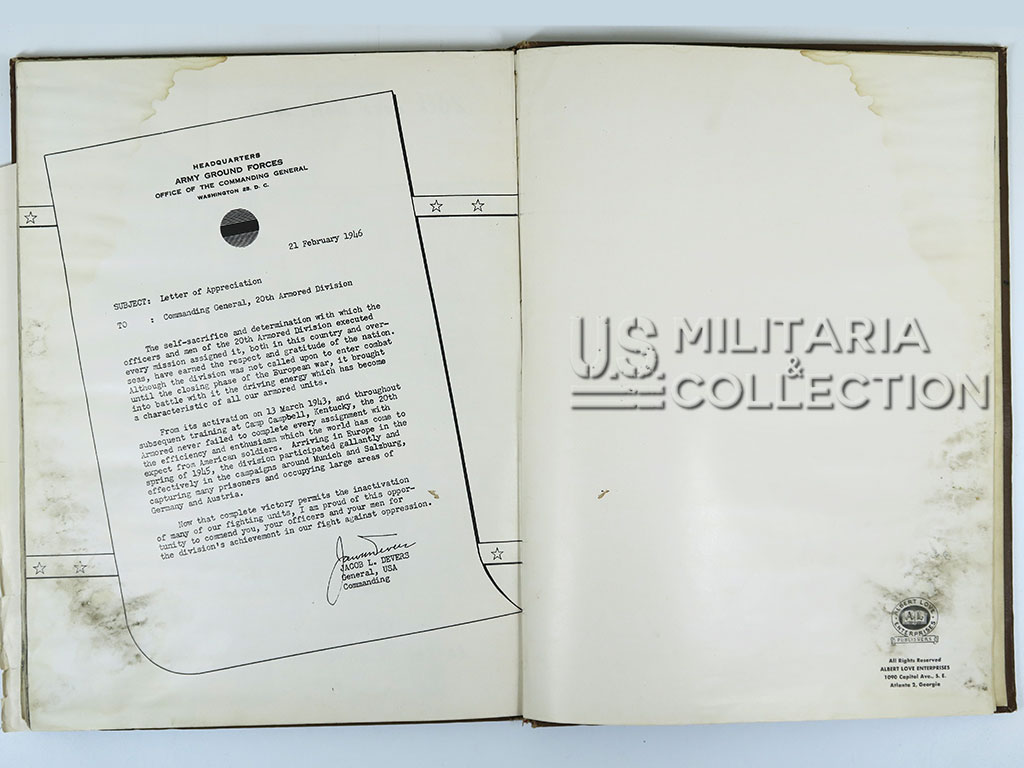 Livre 20th Armored Division ETO WW2