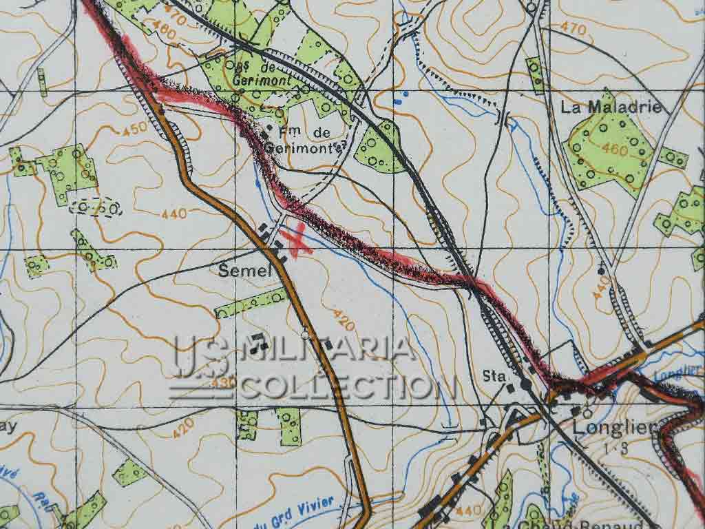 Carte Bastogne utilisée, bataille des Ardennes