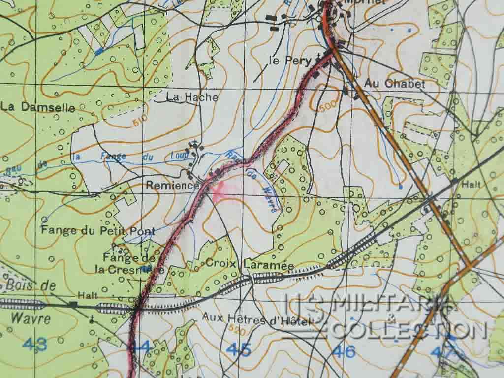 Carte Bastogne annotée, bataille des Ardennes