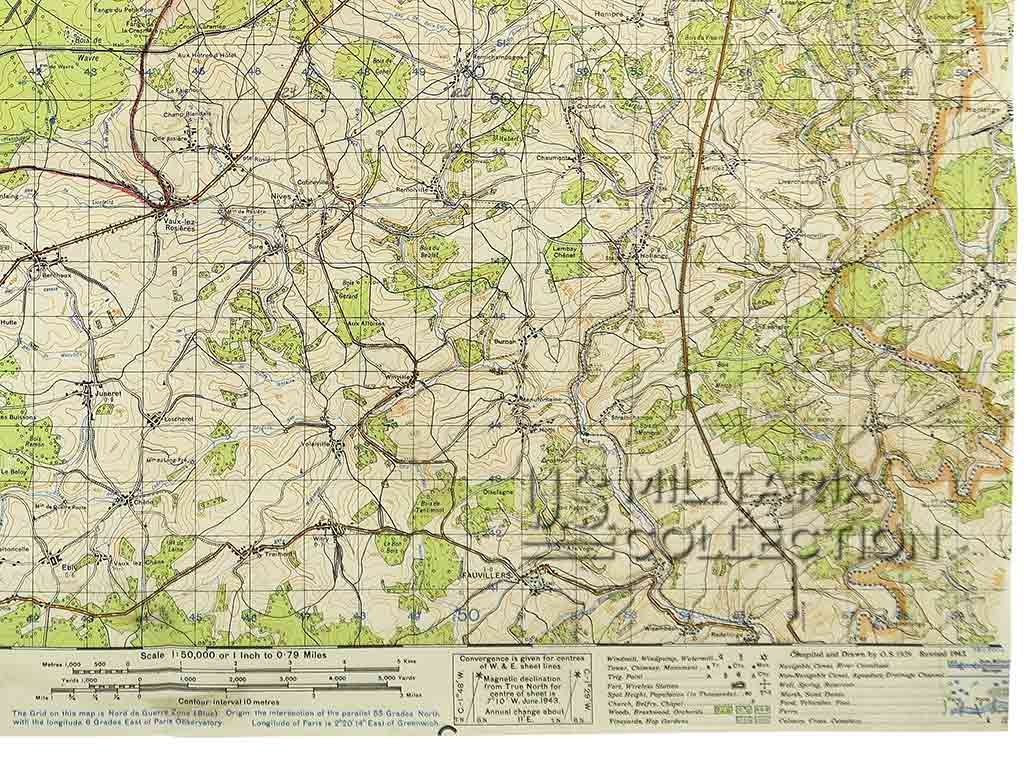 G.S.G.S. 4040 Bastogne, carte 1943