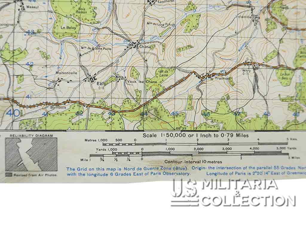 G.S.G.S. 4040 Bastogne, carte WW2