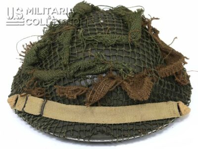 Casque canadien WW2 avec filet camouflage
