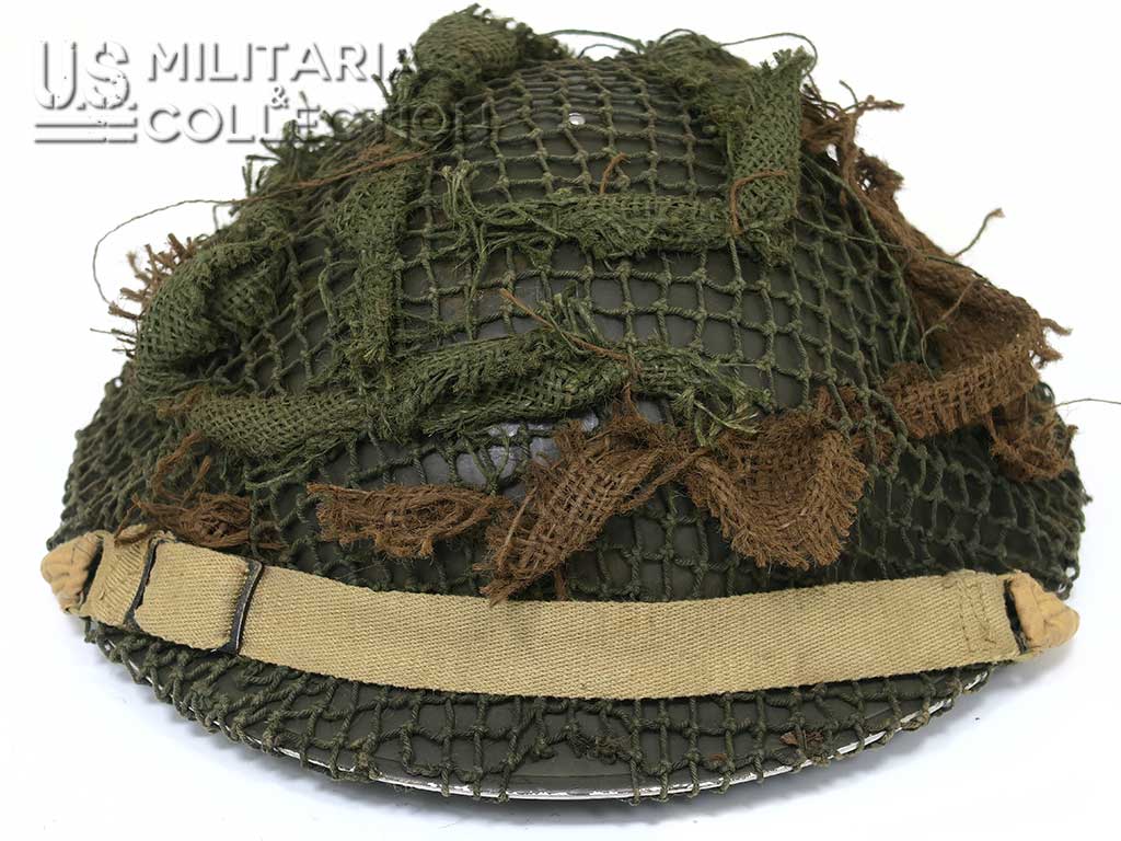 Casque canadien WW2 avec filet camouflage