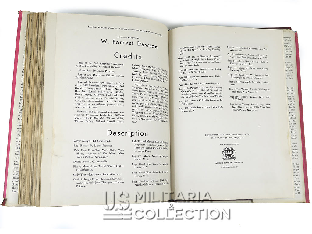 Page de crédits, édition originale Albert Love 1946