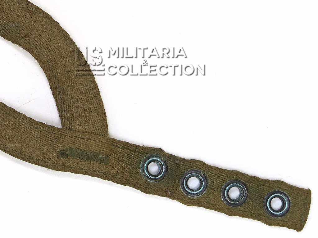 Détail mentonnière toile pour sous-casque parachutiste US Army