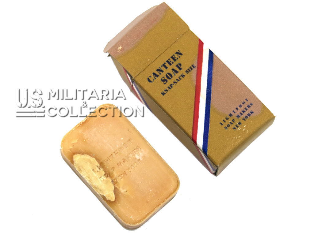 Dos de la boîte Canteen Soap vendue dans les Post Exchanges (PX)