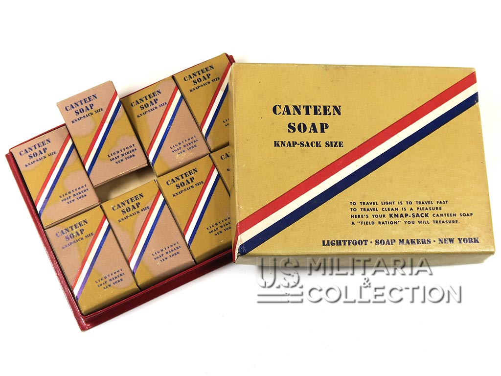 Boîte compléte de savon Canteen Soap vendue dans les Post Exchanges (PX)