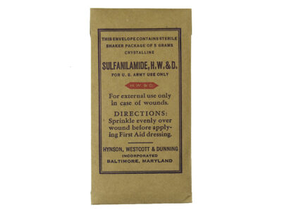Sachet de sulfanilamide US Army WW2 H.W.&D.
