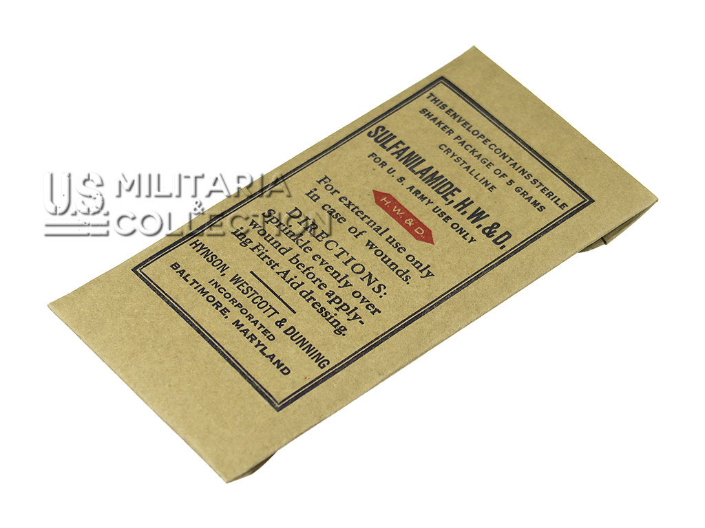 Boîte et sachet Sulfanilamide Stock n°1463600 US Army