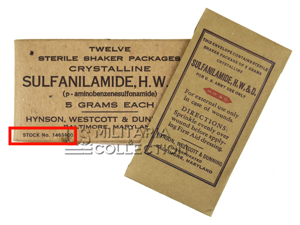 Dos sachet Sulfanilamide US Army
