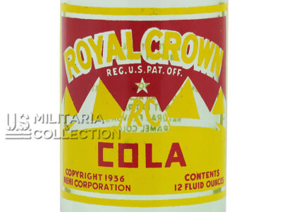 Bouteille de soda Royal Crown Cola identique WW2