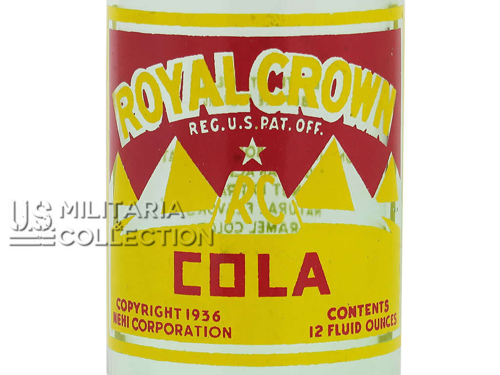 Bouteille de soda Royal Crown Cola identique WW2