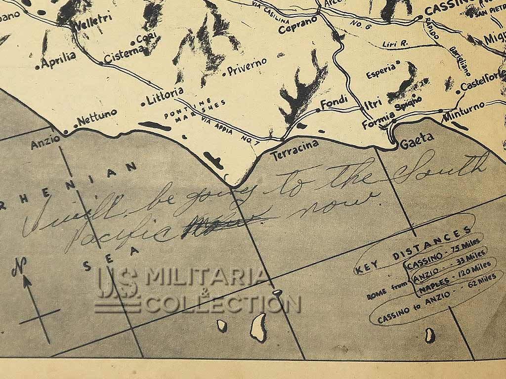 Carte annotée campagne d'Italie 91st Infantry Division