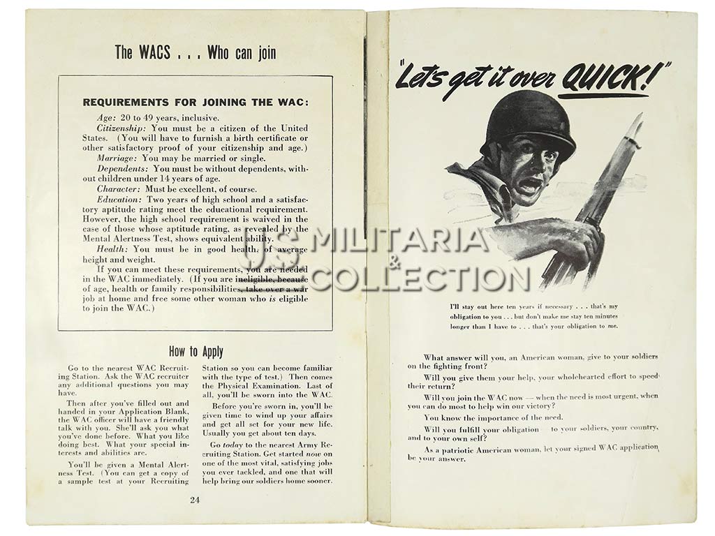 Conditions de recrutement des WAC en 1943