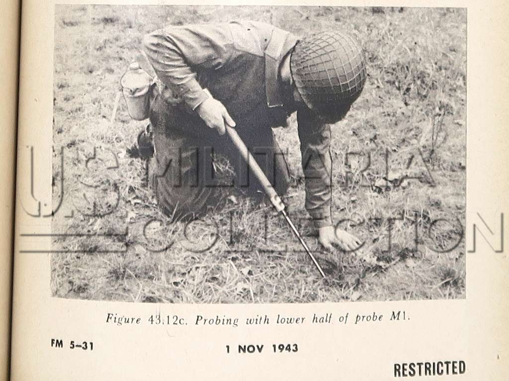 Utilisation d'une sonde à mine US Army